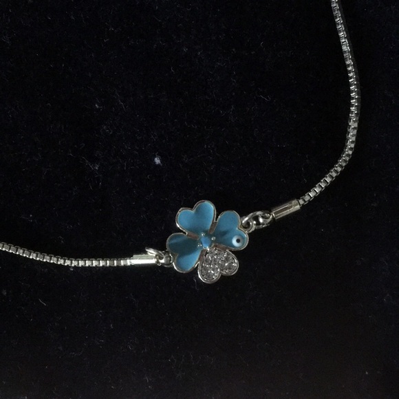 Gold Adjustable Clover Tiffany Blue and Gold Bracelet Womens Blue dot design🧿 - Picture 4 of 7